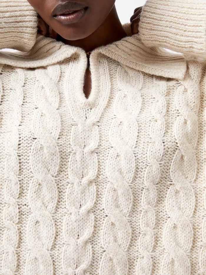 French Connection Jumpers and Cardigans Woman Kyla Sparkle Long Sleeve Jumper Porcelain Cream
