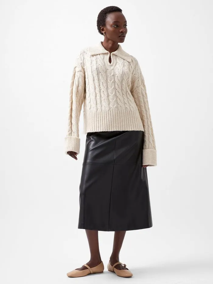 French Connection Jumpers and Cardigans Woman Kyla Sparkle Long Sleeve Jumper Porcelain Cream
