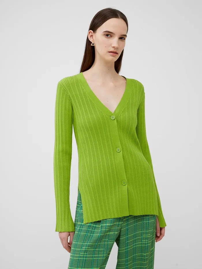 French Connection Jumpers and Cardigans Woman Leonora Recycled Cardigan Wasabi