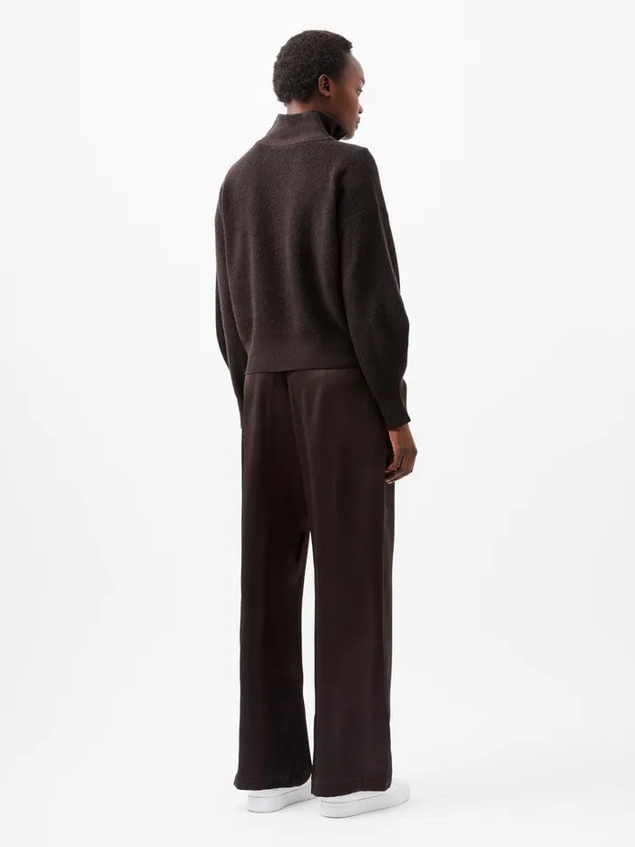 French Connection Jumpers and Cardigans Woman Lightweight Vhari Recycled Half Zip Jumper Chocolate Ganache