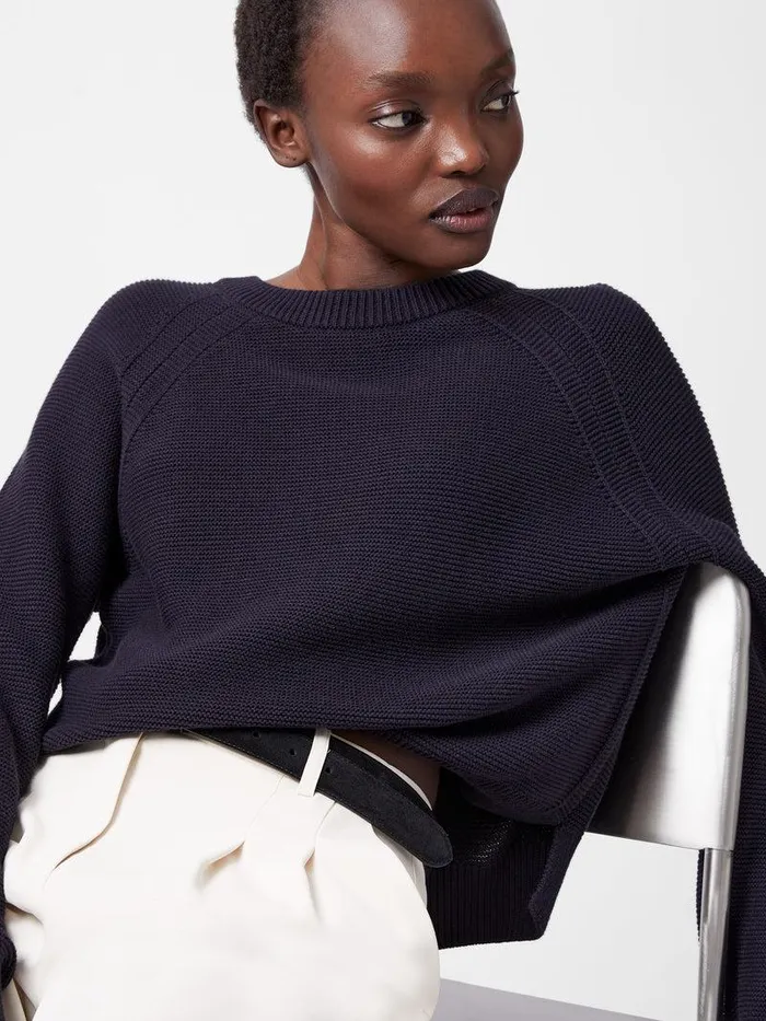 French Connection Jumpers and Cardigans Woman Lilly Mozart Crew Neck Jumper Utility Blue French Connection Jumpers and Cardigans Woman Lilly Mozart Crew Neck Jumper Utility Blue