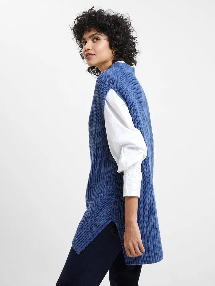 French Connection Jumpers and Cardigans Woman Lily Mozart Vest Coastal Fjord