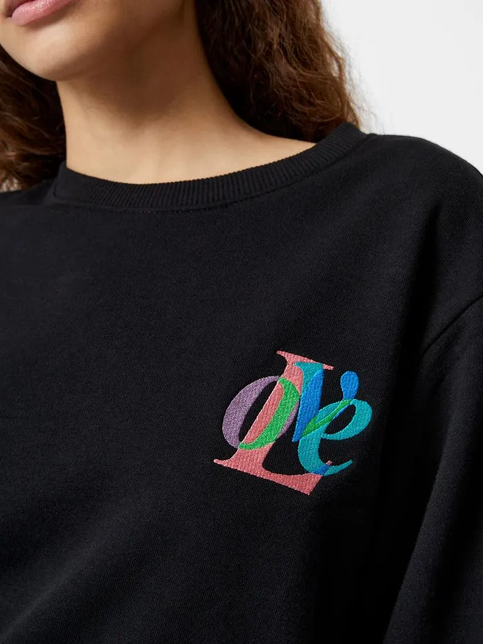 French Connection Jumpers and Cardigans Woman Love Embroidered Sweatshirt Black