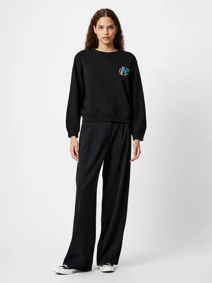 French Connection Jumpers and Cardigans Woman Love Embroidered Sweatshirt Black