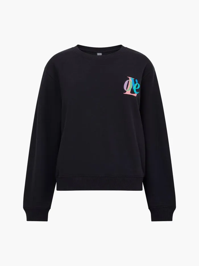 French Connection Jumpers and Cardigans Woman Love Embroidered Sweatshirt Black