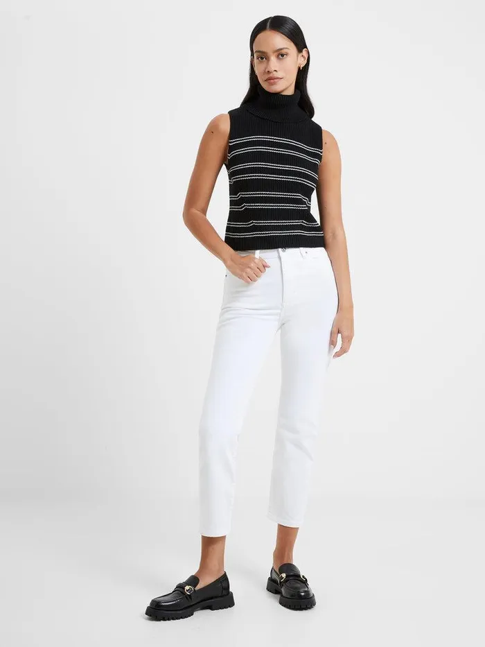 French Connection Jumpers and Cardigans Woman Mozart Stripe Cropped Sleeveless Jumper Blackwhite