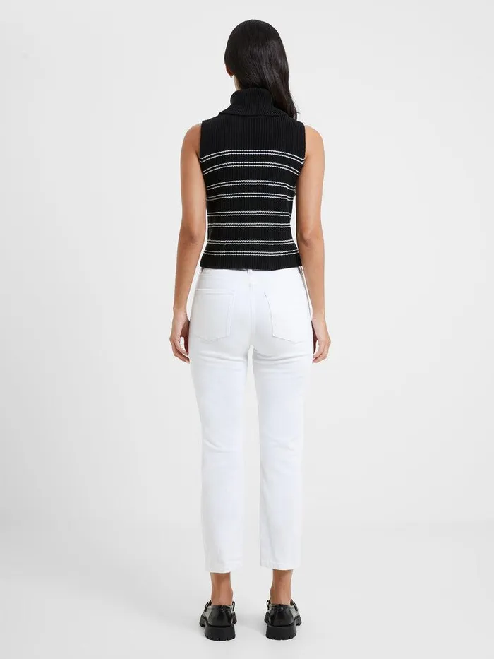 French Connection Jumpers and Cardigans Woman Mozart Stripe Cropped Sleeveless Jumper Blackwhite