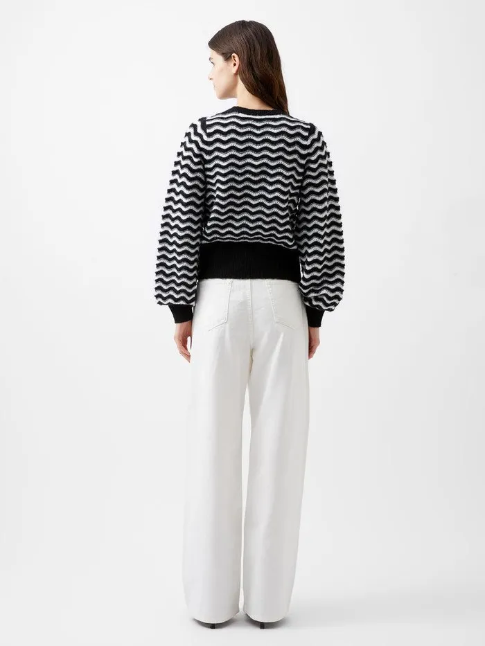 French Connection Jumpers and Cardigans Woman Natasha Recycled Scallop Jumper Moonless Nightc Crm