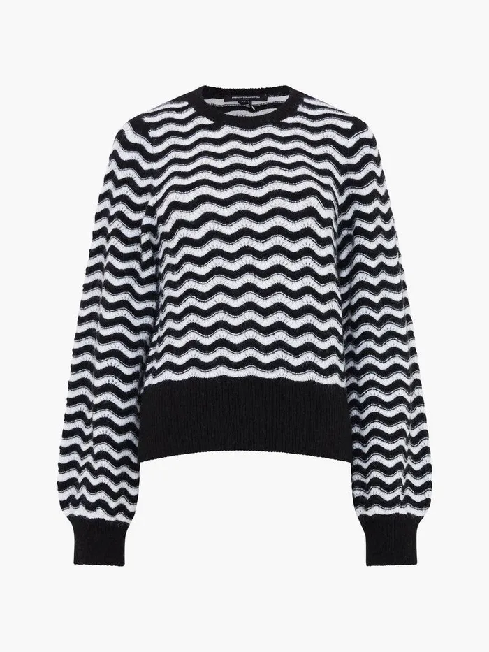 French Connection Jumpers and Cardigans Woman Natasha Recycled Scallop Jumper Moonless Nightc Crm