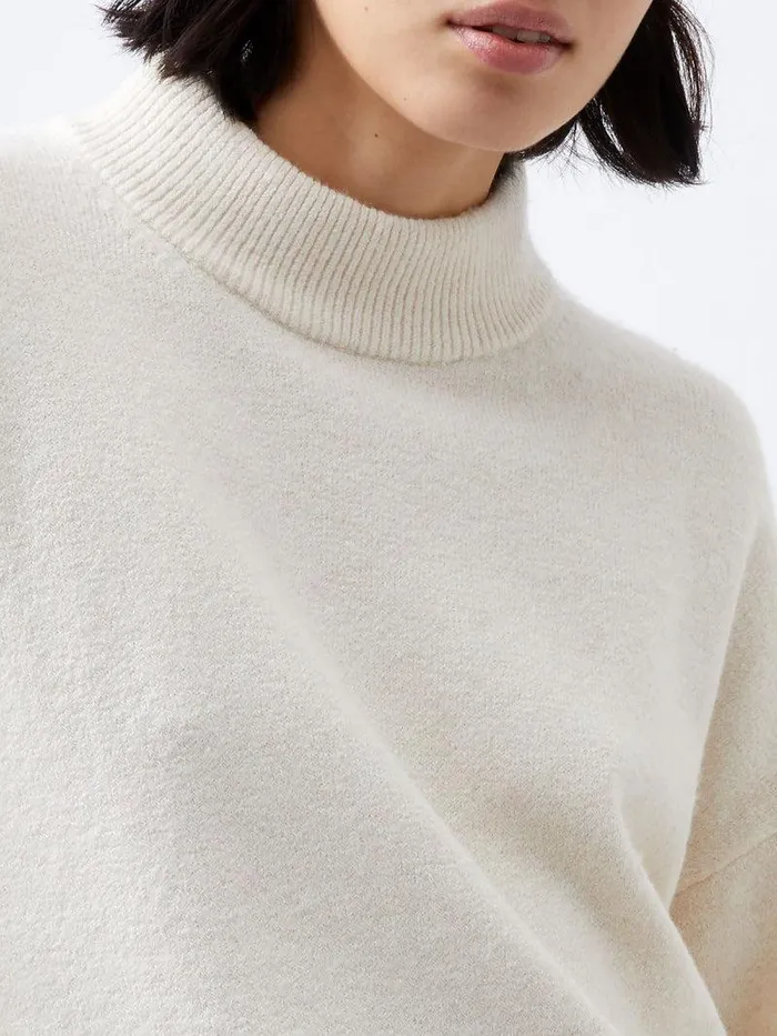 French Connection Jumpers and Cardigans Woman Vhari Recycled Grown On Neck Jumper Oatmeal Mel