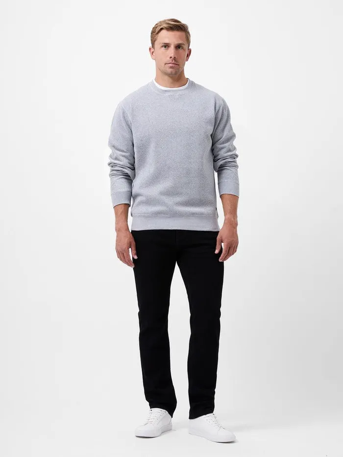 French Connection Knitwear Man Textured Crew Sweatshirt Grey