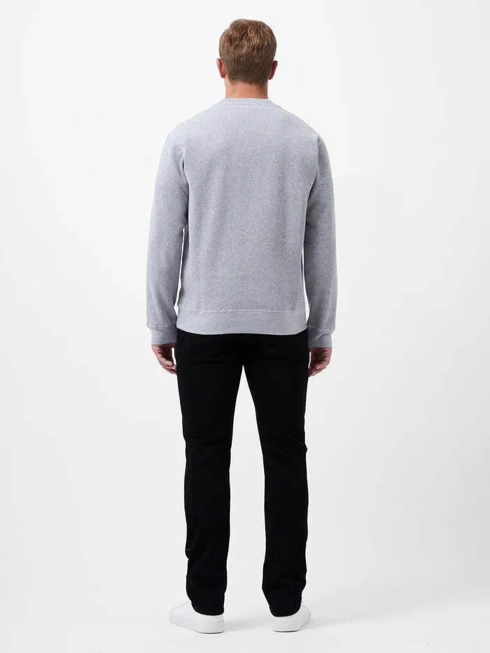 French Connection Knitwear Man Textured Crew Sweatshirt Grey