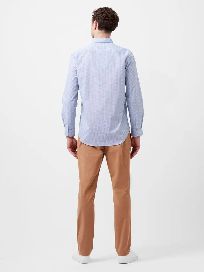 French Connection Shirts Man Regular Fit Classic Collar Geo Floral Shirt Lt Blue Print
