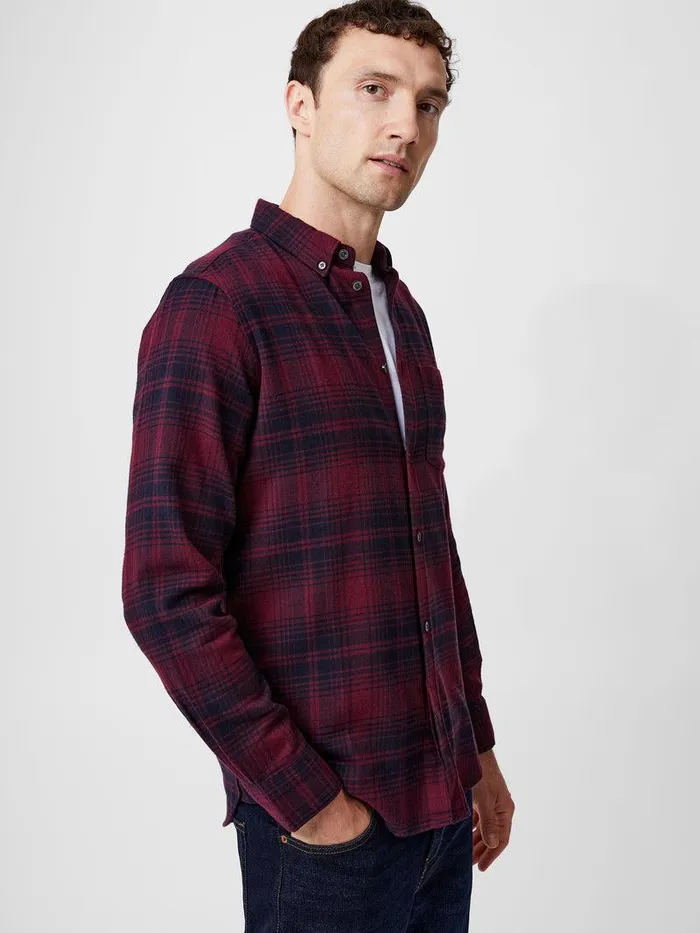 French Connection Shirts Man Scot Flannel Long Sleeve Shirt Chateuxmarine