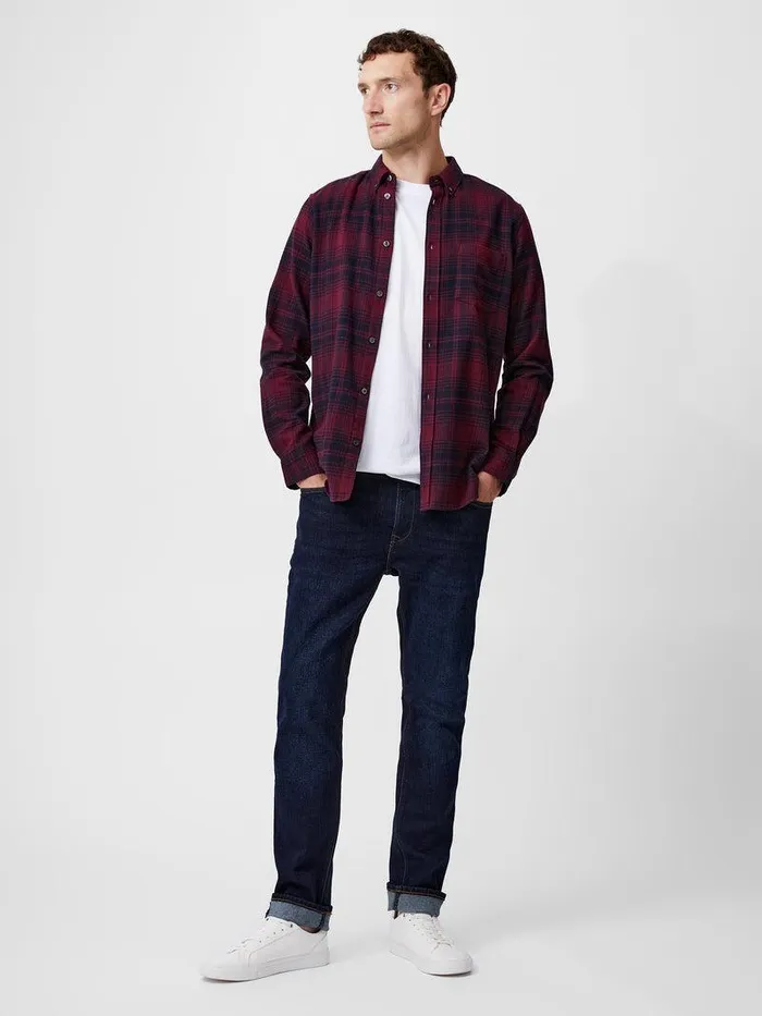 French Connection Shirts Man Scot Flannel Long Sleeve Shirt Chateuxmarine