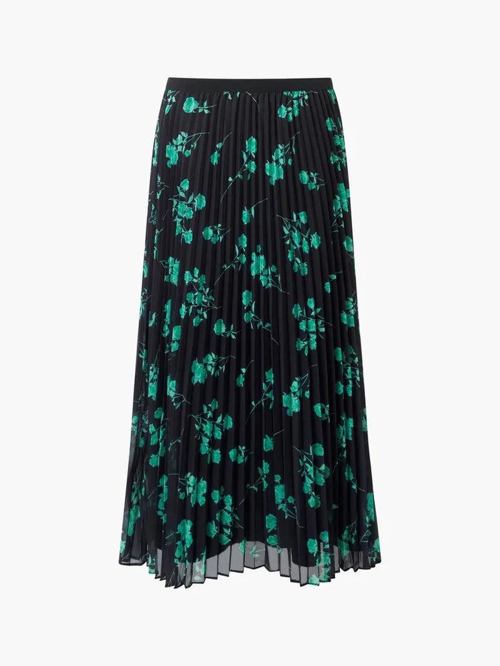 French Connection Skirts and Shorts Woman Alessandra Recycled Pleated Skirt Blackoutminted Grn