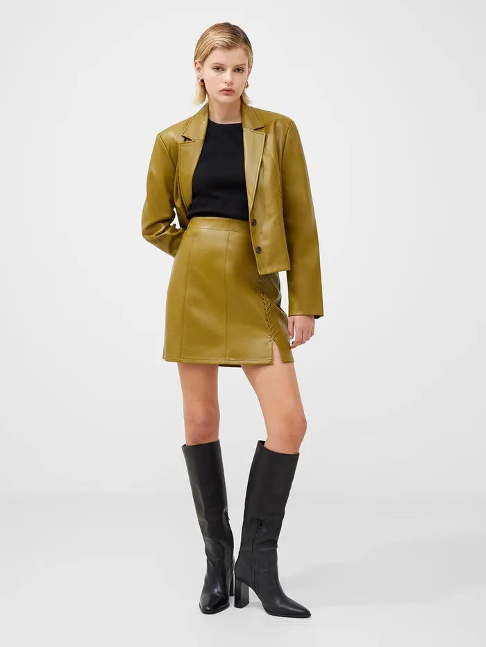 French Connection Skirts and Shorts Woman Crolenda Pu Mini Skirt Nutria