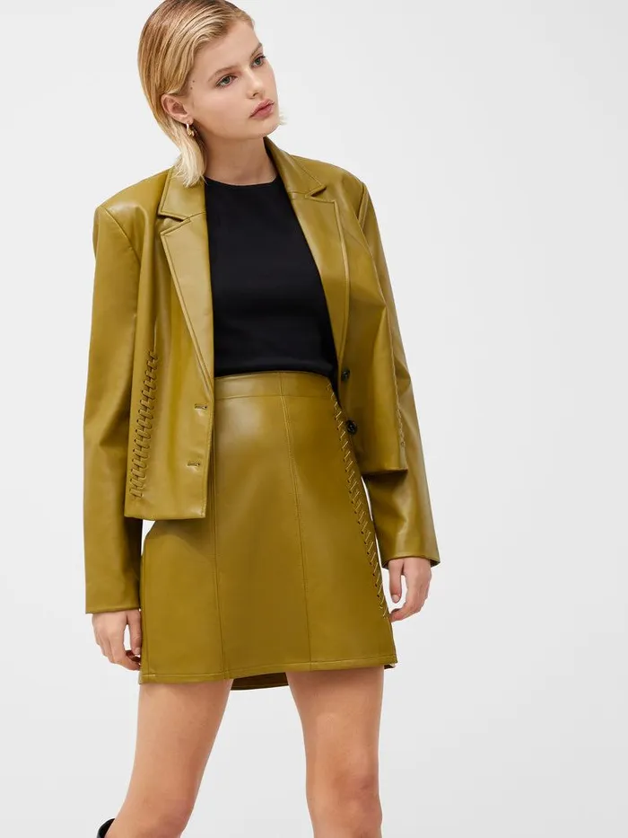 French Connection Skirts and Shorts Woman Crolenda Pu Mini Skirt Nutria