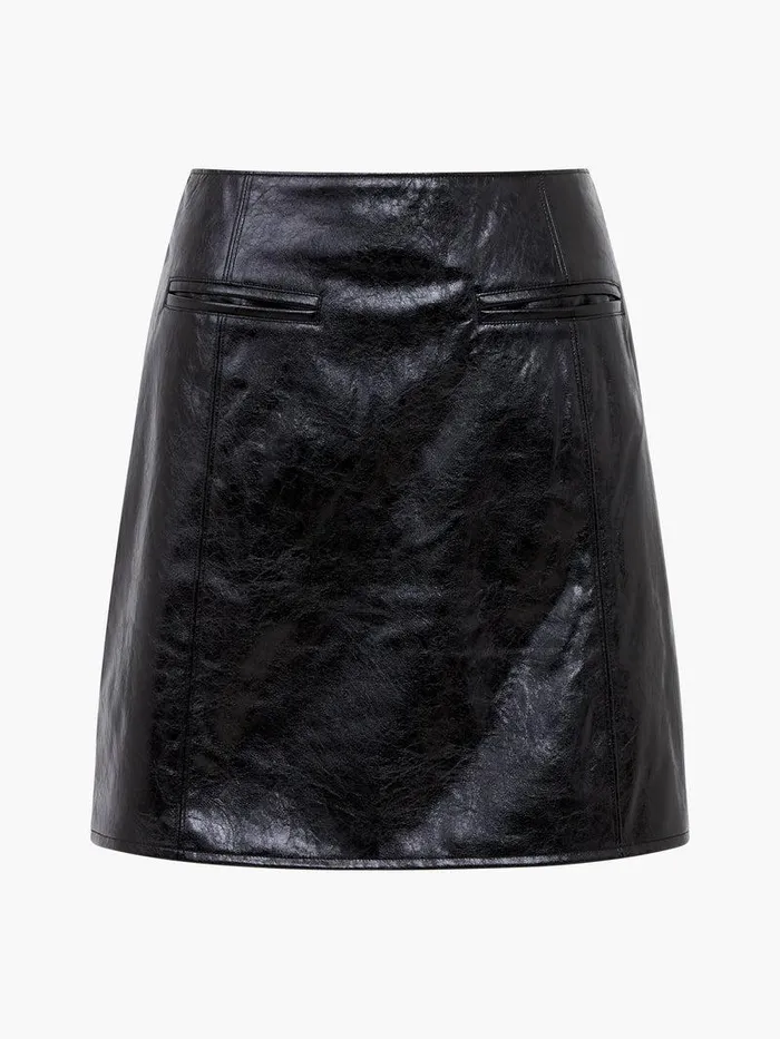 French Connection Skirts and Shorts Woman Emmett Pu Mini Skirt Blackout