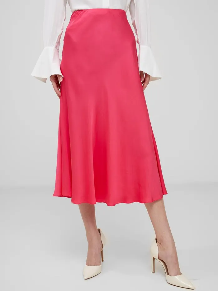 French Connection Skirts and Shorts Woman Ennis Eco Satin Midaxi Slip Skirt Azalea