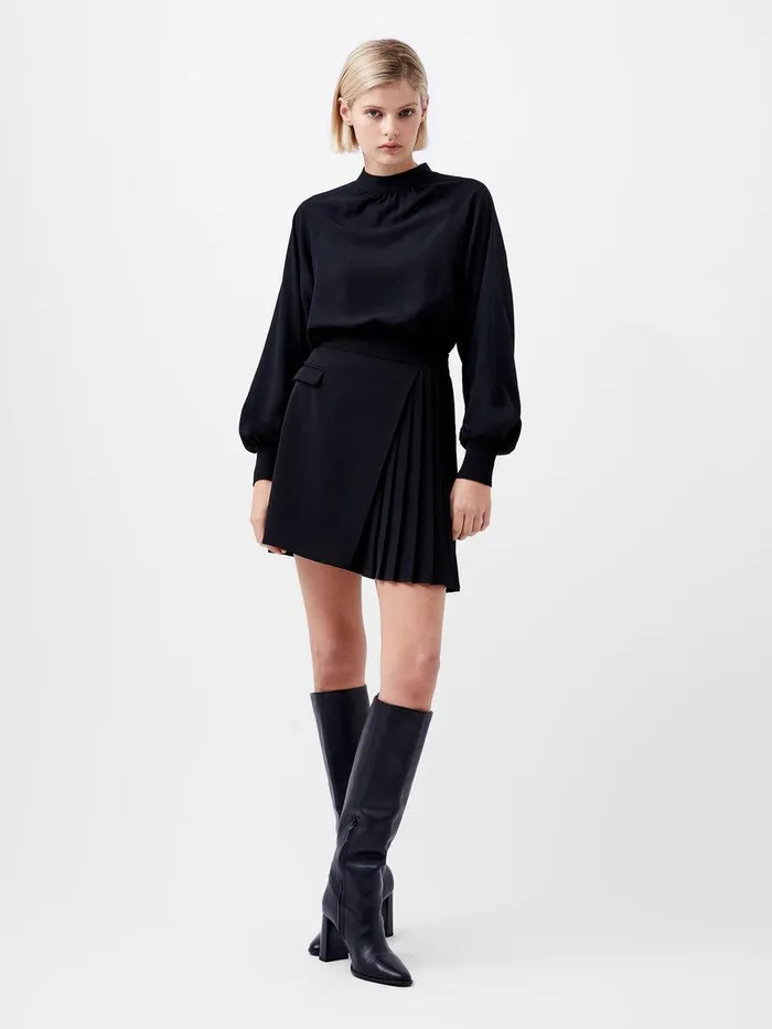 French Connection Skirts and Shorts Woman Harrie Suiting Pleated Mini Skirt Blackout