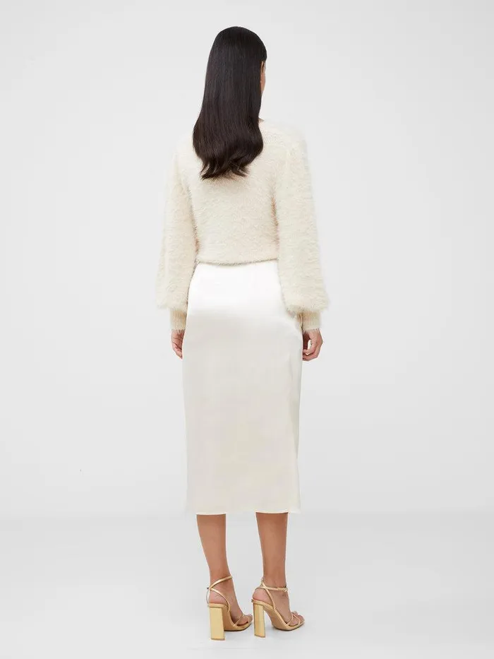 French Connection Skirts and Shorts Woman Inu Satin Wrap Midi Skirt Classic Cream