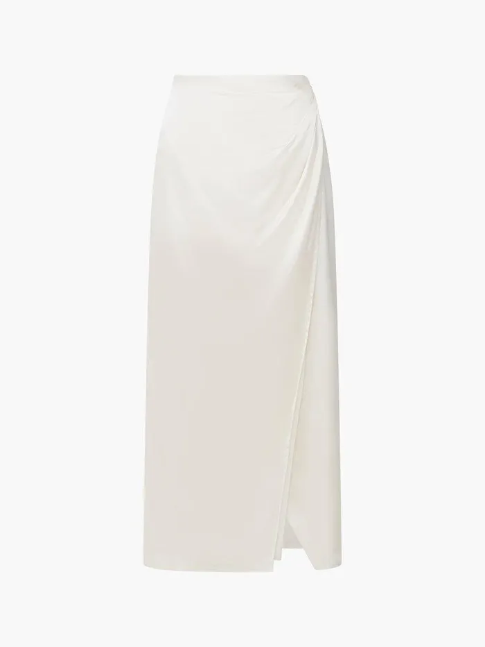 French Connection Skirts and Shorts Woman Inu Satin Wrap Midi Skirt Classic Cream