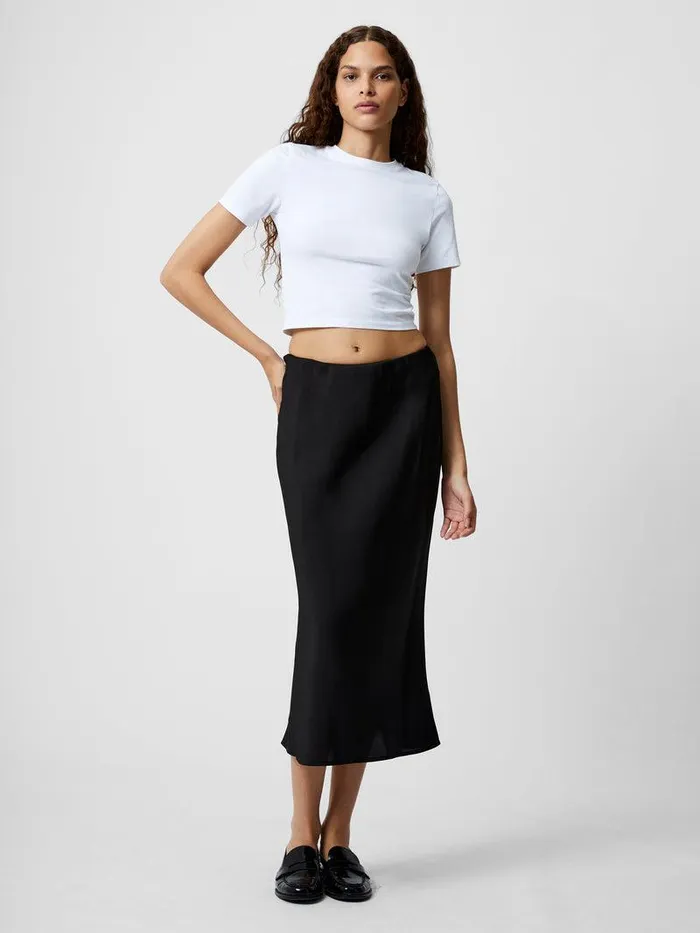 French Connection Skirts and Shorts Woman Satin Slip Midi Skirt Black