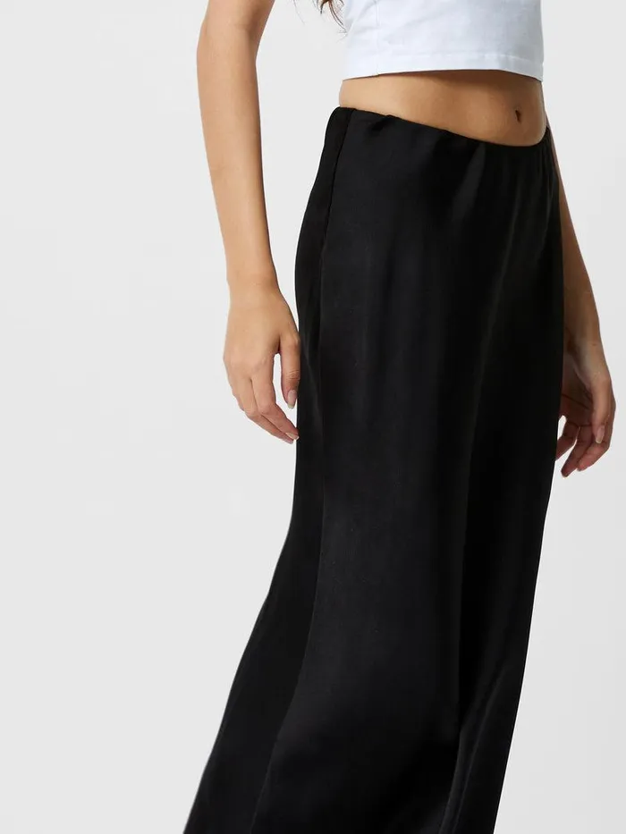 French Connection Skirts and Shorts Woman Satin Slip Midi Skirt Black