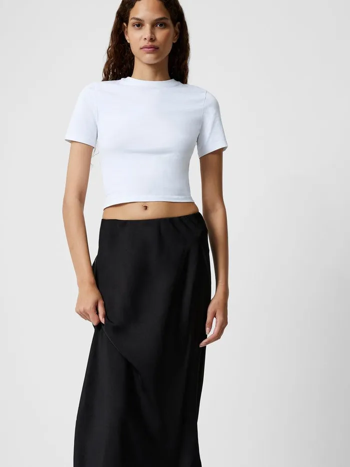French Connection Skirts and Shorts Woman Satin Slip Midi Skirt Black