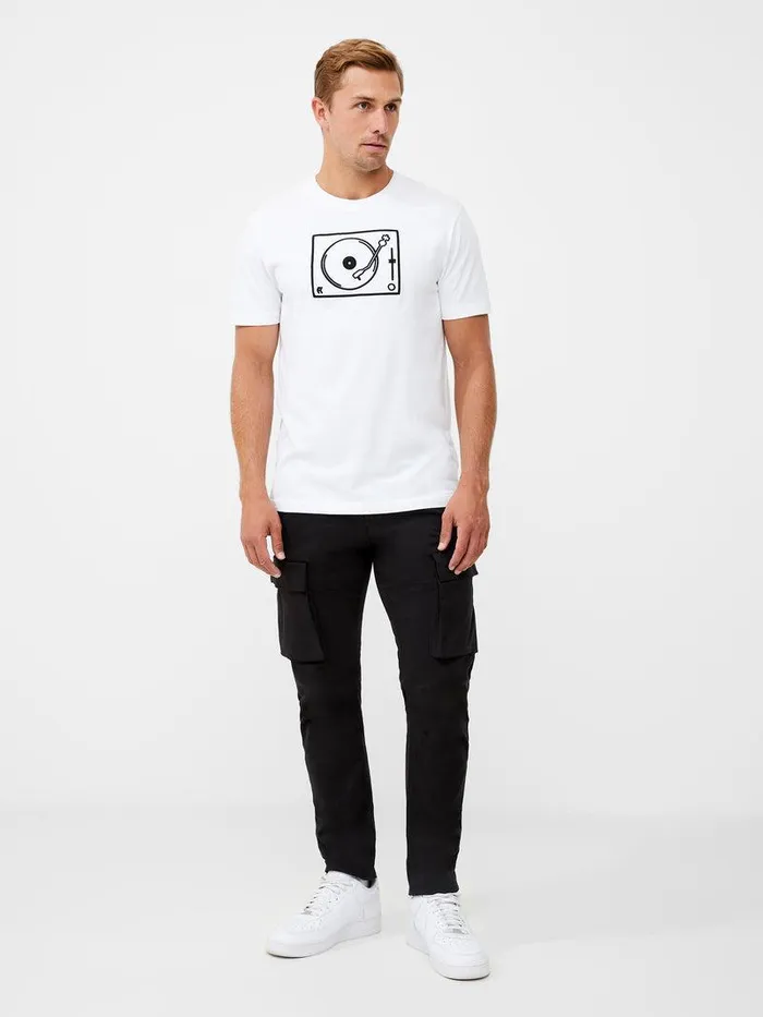 French Connection TShirts and Polo Shirts Man Deck Embroided Organic TShirt Linen White