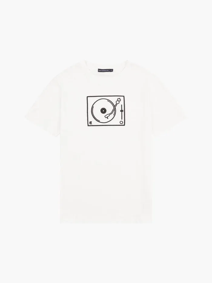 French Connection TShirts and Polo Shirts Man Deck Embroided Organic TShirt Linen White