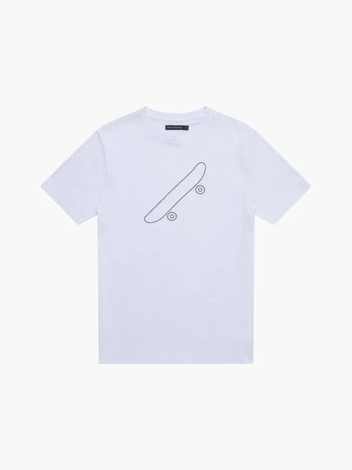 French Connection TShirts and Polo Shirts Man Embroidered Skateboard Graphic TShirt White
