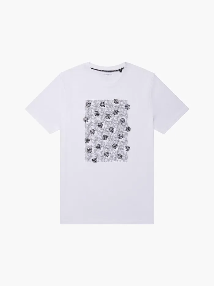 French Connection TShirts and Polo Shirts Man Mini Dice Organic Graphic TShirt White