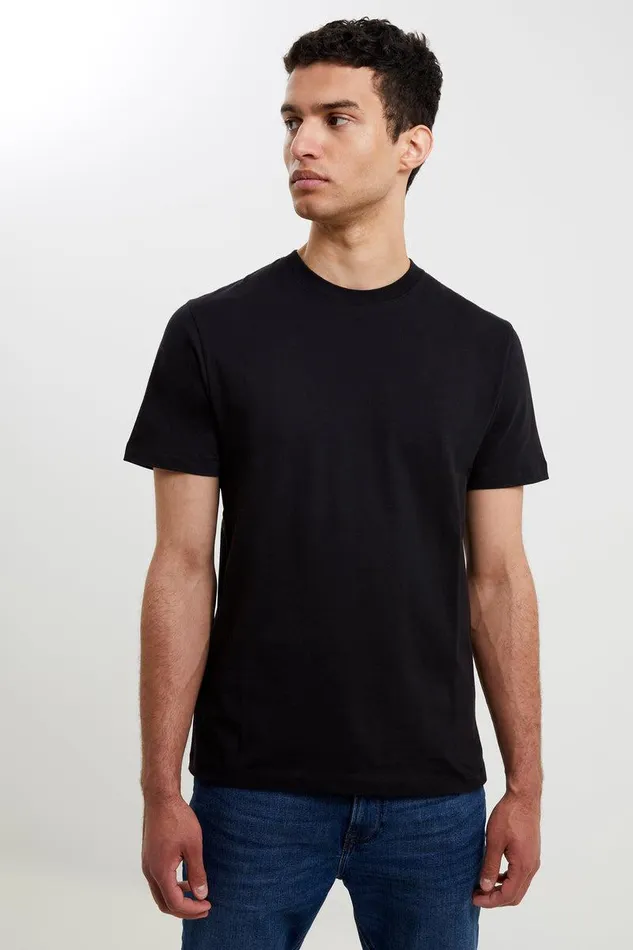French Connection TShirts and Polo Shirts Man Organic Cotton Classic TShirt Black Onyx