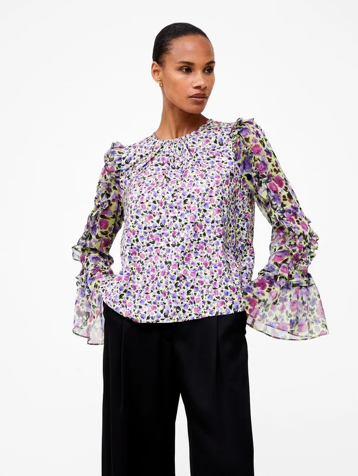French Connection Tops Woman Alezzia Ely Jacquard Mix Top Sharp Green