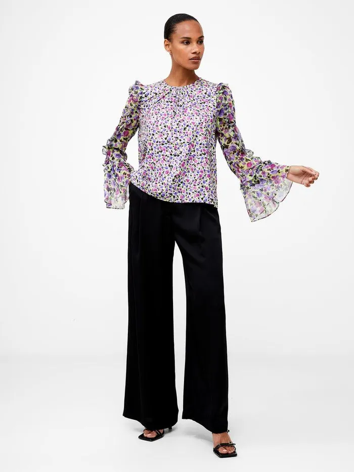French Connection Tops Woman Alezzia Ely Jacquard Mix Top Sharp Green