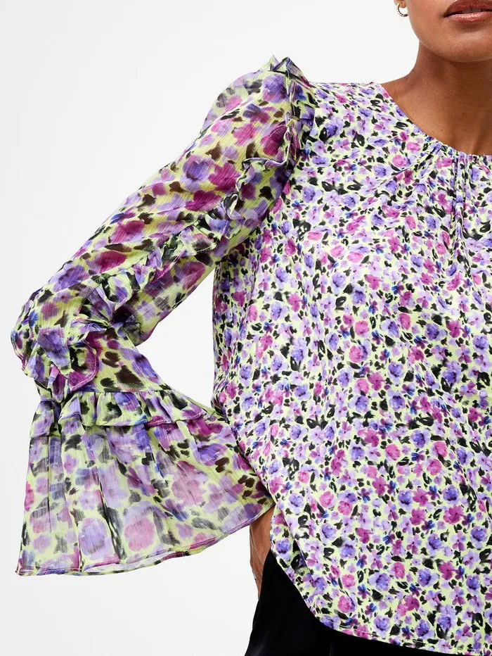 French Connection Tops Woman Alezzia Ely Jacquard Mix Top Sharp Green