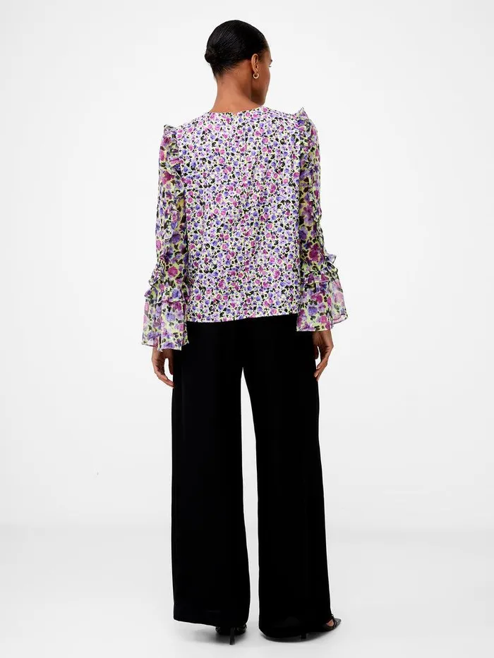 French Connection Tops Woman Alezzia Ely Jacquard Mix Top Sharp Green