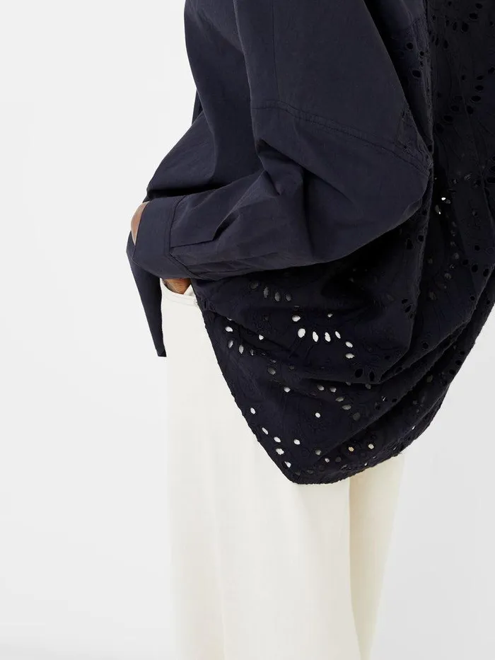 French Connection Tops Woman Appelona Broderie Anglaise Popover Shirt Blackout
