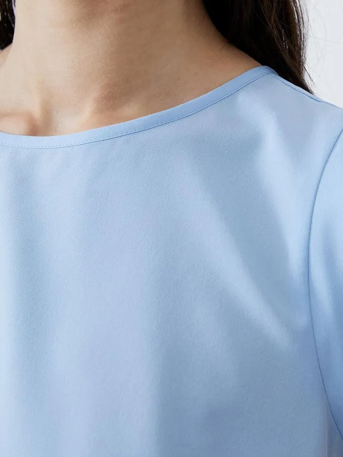 French Connection Tops Woman Cap Sleeve Crepe Light Tank Top Placid Blue