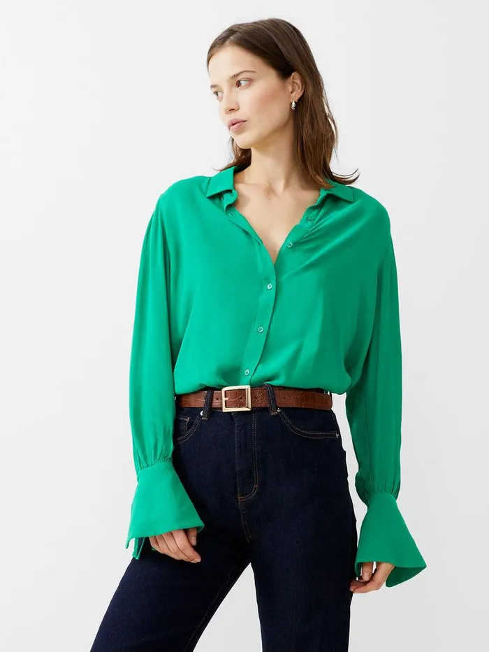 French Connection Tops Woman Cecile Crepe Shirt Jelly Bean