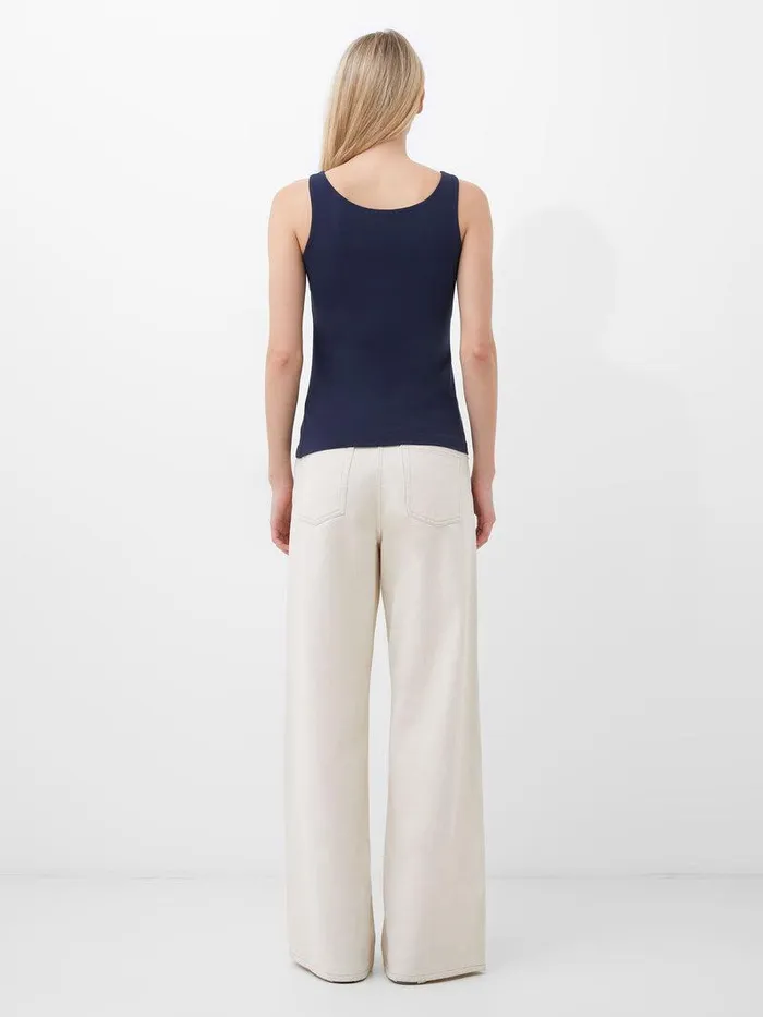 French Connection Tops Woman Cotton Organic Stretch Tank Top Classic Navy