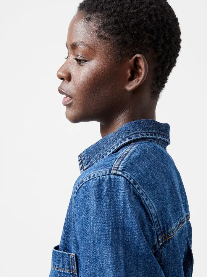 French Connection Tops Woman Finley Denim Long Sleeve Shirt Vintage