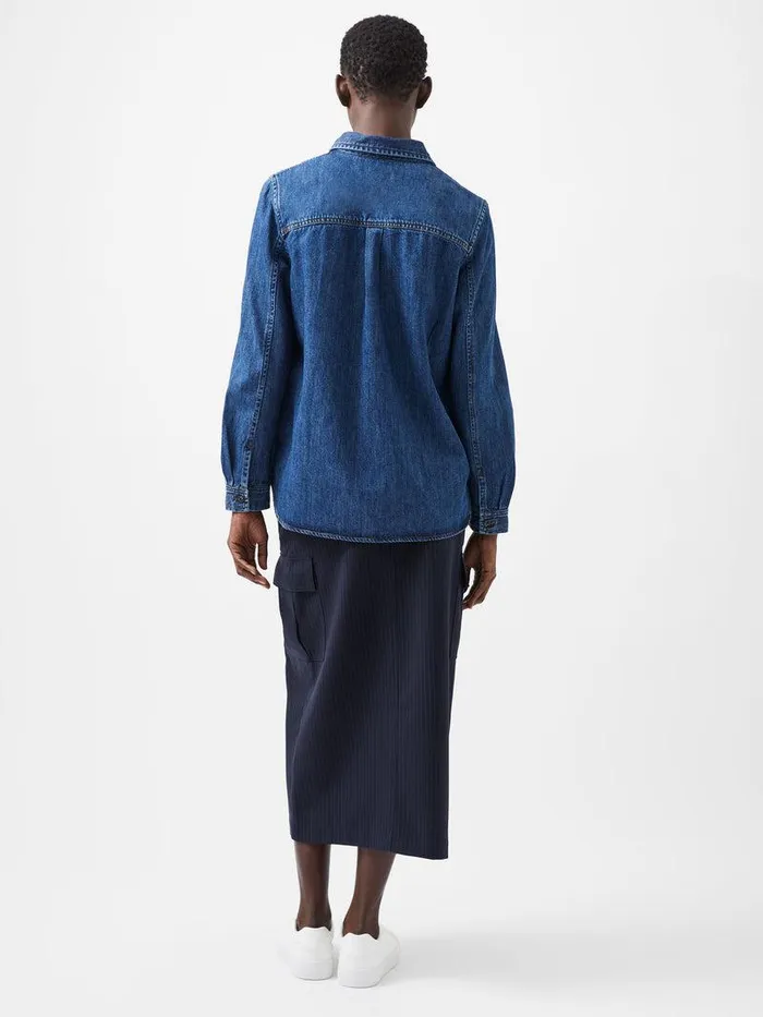 French Connection Tops Woman Finley Denim Long Sleeve Shirt Vintage