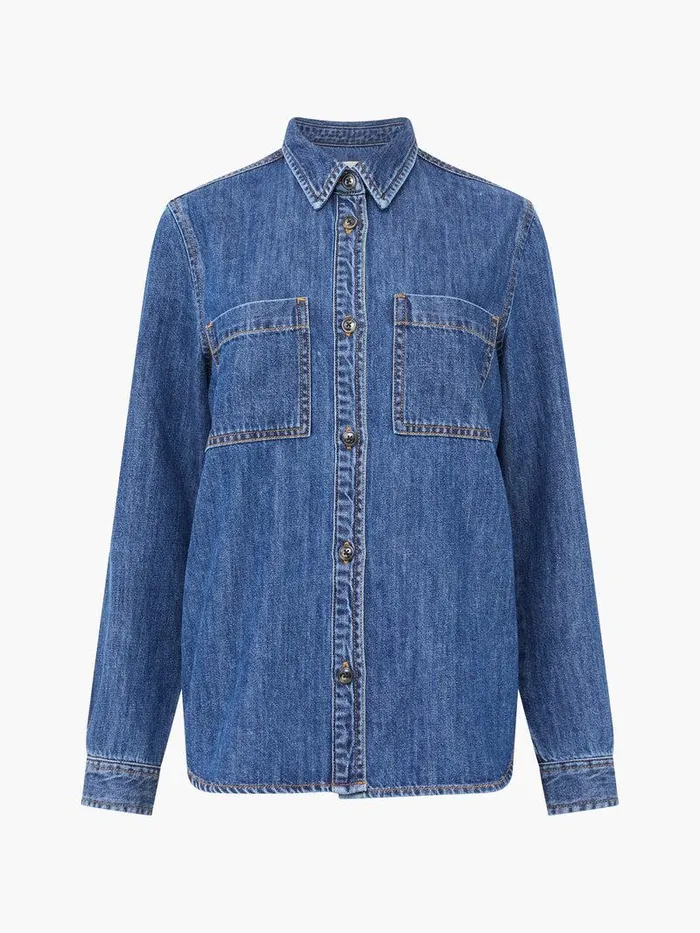 French Connection Tops Woman Finley Denim Long Sleeve Shirt Vintage