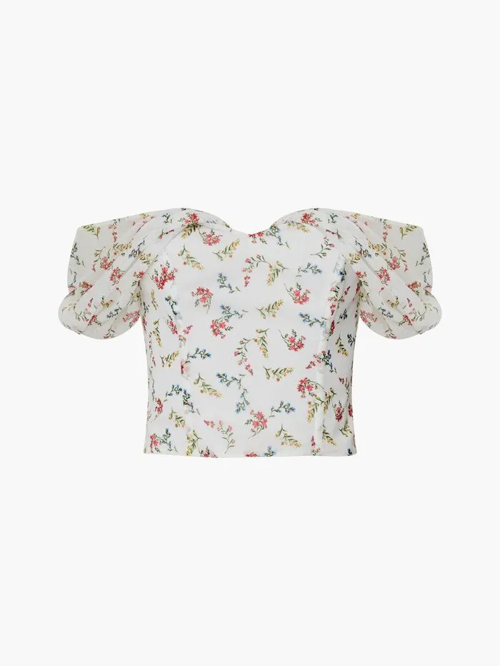 French Connection Tops Woman Floriana Hallie Crinkle Bardot Top Summer White