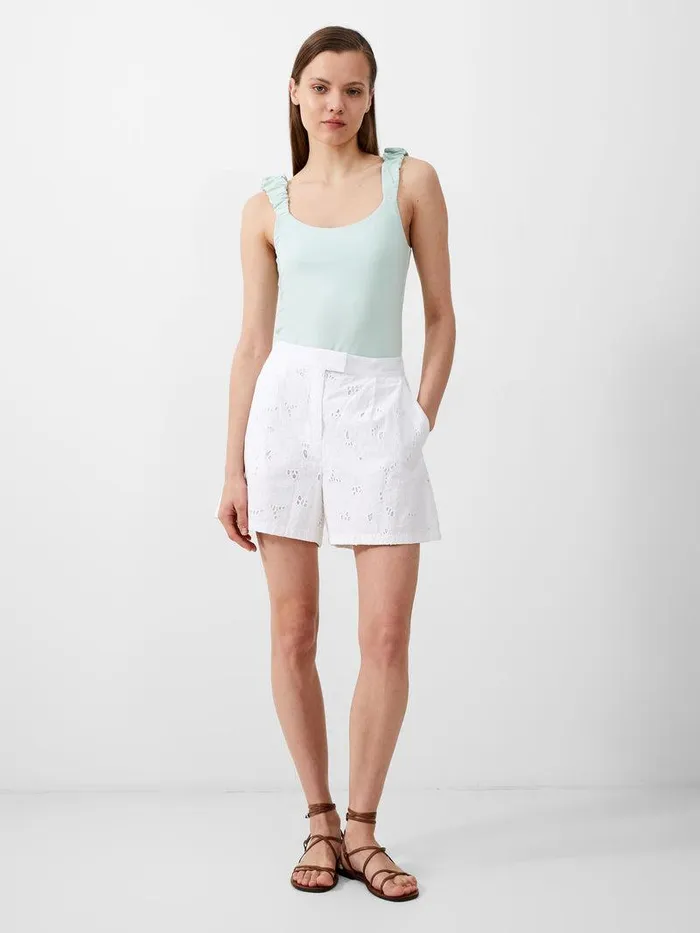 French Connection Tops Woman Rallie Gwyneth Mix Top Subtle Green