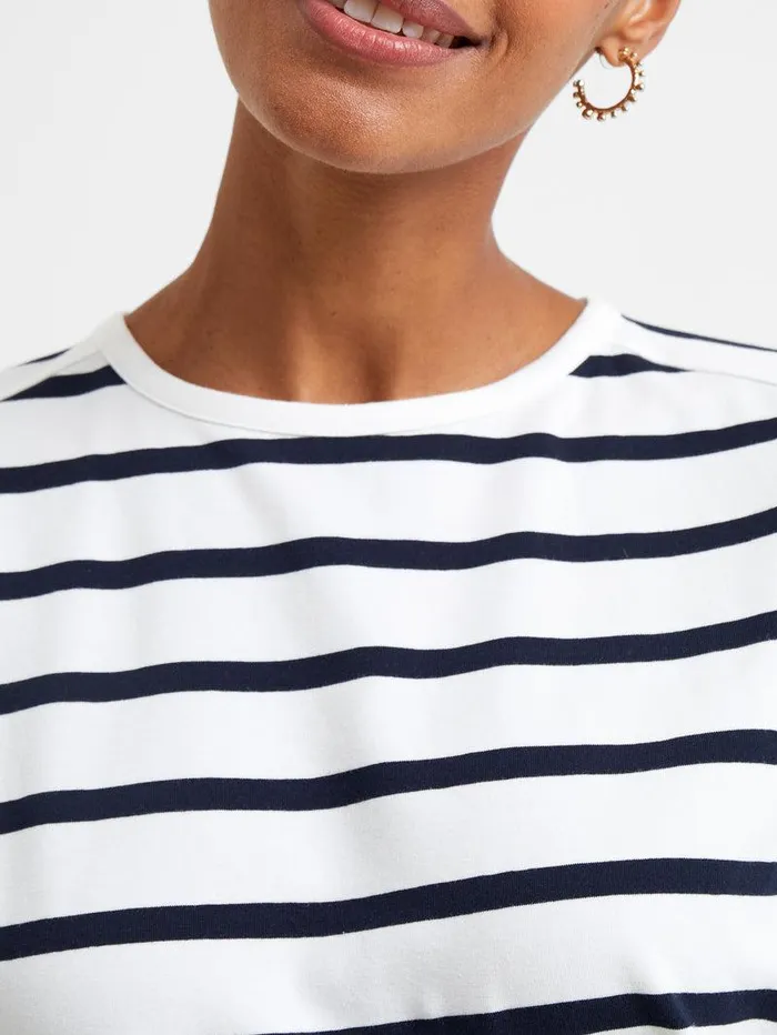 French Connection Tops Woman Rallie Stripe Slash Neck Top Summer Whitemarine