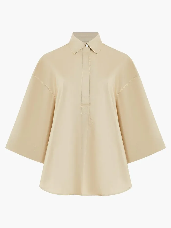 French Connection Tops Woman Rhodes Poplin Popover Shirt Incense